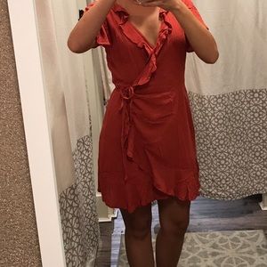 Francescas Rusty Red wrap dress